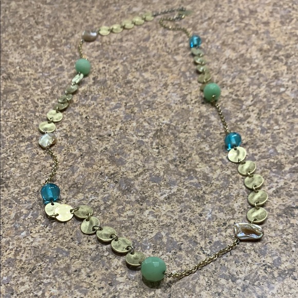 Park Lane Jewelry - Park Lane Gold and Green Necklace with Asymmetrical Design